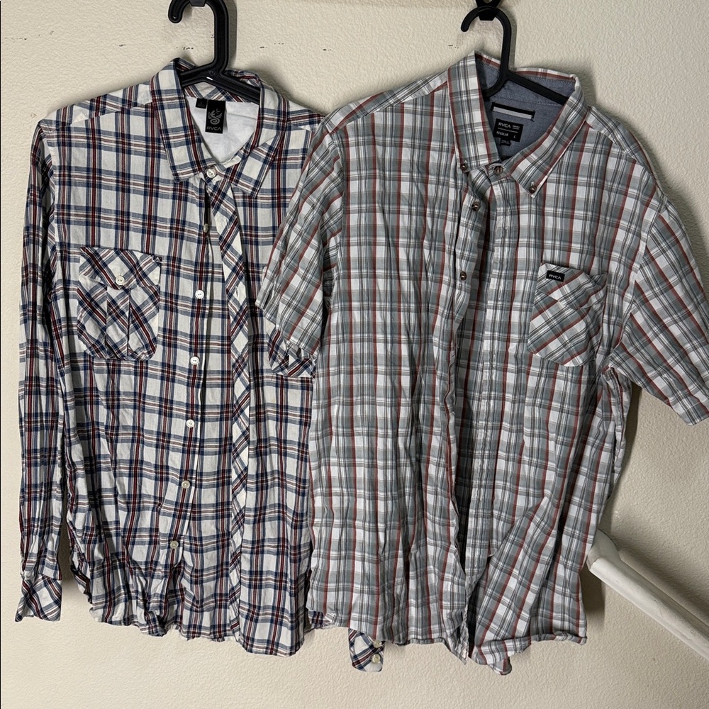 RVCA Multicolor Plaid Shirt (2 shirts…. 1 short sleeve, 1 Long sleeve)